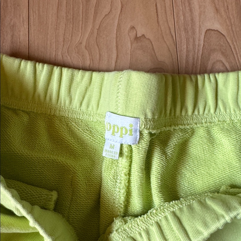 Poppi Neon Lime Women’s Drawstring Lounge Shorts View 2